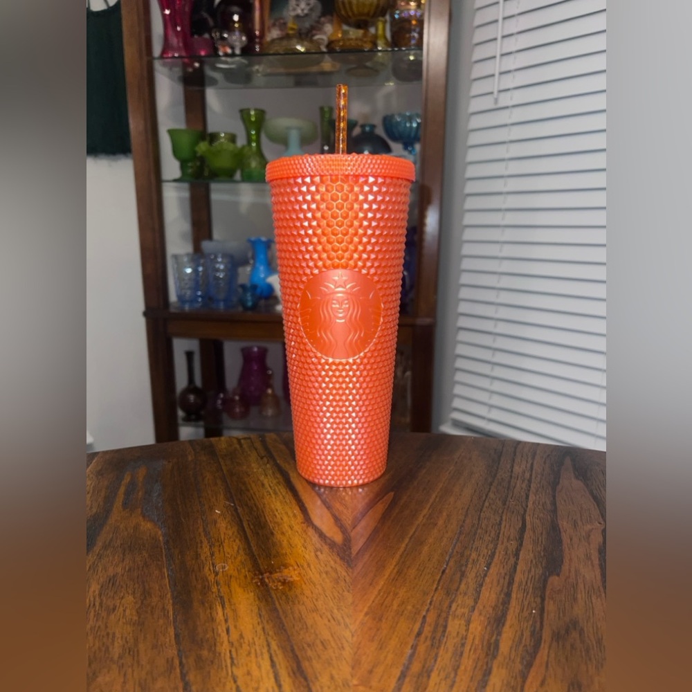 Starbucks Orange Studded Bling Tumbler Cold Cup